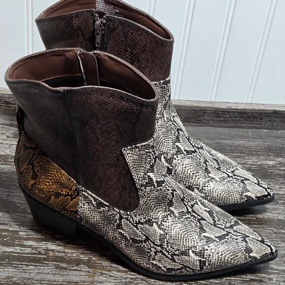 Justfab Women's Multicolor Violet Western Cowboy Side Zip Ankle Boot Size 9 - Picture 1 of 6